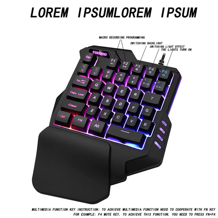 YOOGOO G92 One Handed Mechanical Keyboard USB Wired 35 Keys Ergonomic Gaming Keyboard