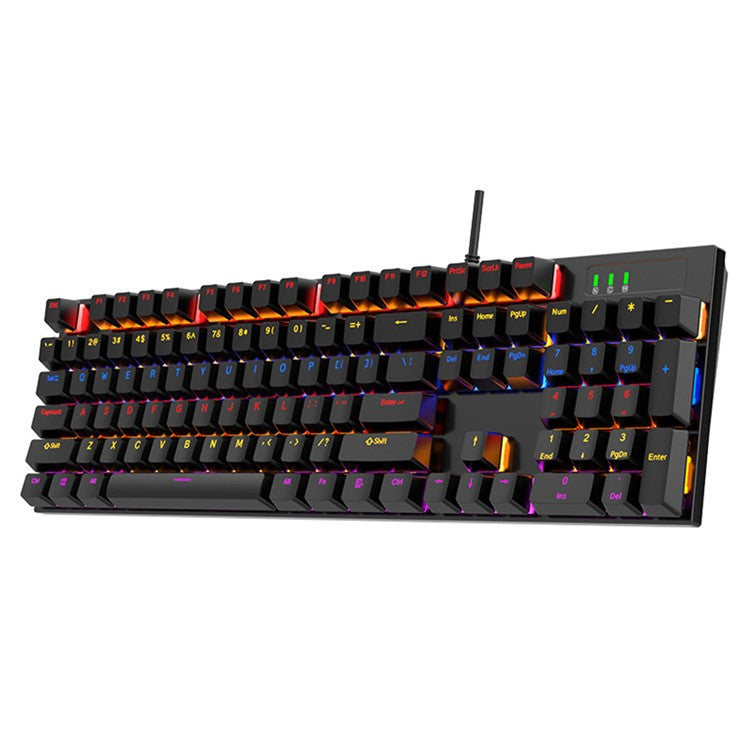 Y-FRUITFUL K104 Mechanical Keyboard Metal Cover Wired Keyboard for Gaming Home Office