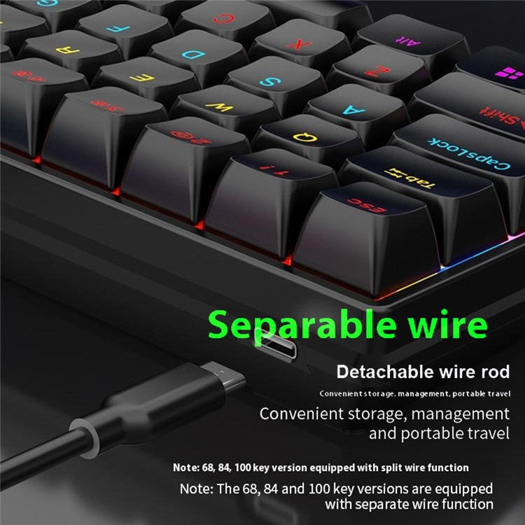 Y-FRUITFUL K104 Mechanical Keyboard Metal Cover Wired Keyboard for Gaming Home Office
