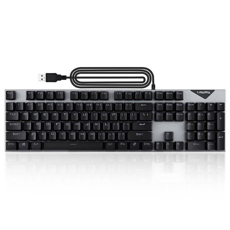 Y-FRUITFUL K137 Wired Mechanical Keyboard 104 Keys RGB Backlit Blue  /  Red Switch Gaming Keyboard - Black