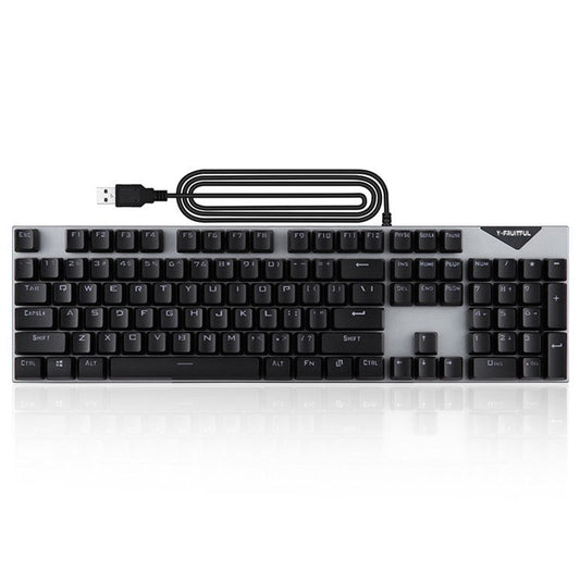 Y-FRUITFUL K137 Wired Mechanical Keyboard 104 Keys RGB Backlit Blue  /  Red Switch Gaming Keyboard - Black