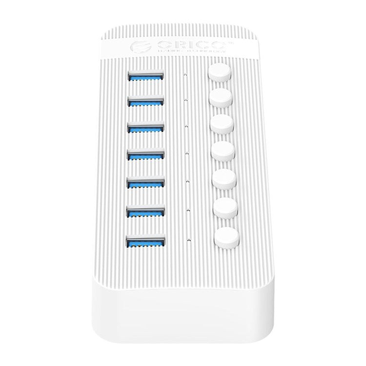 ORICO CT2U3-7AB ABS 7 Port USB3.0 5Gbps High Speed USB Hub 2.4A Charging Splitter with Individual Switches - AU Plug