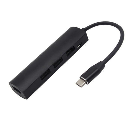 JW-331 USB-C Splitter Type-C 3.1 HUB Dock Adapter with 4-Port Type-C HUB USB 3.0 - Black