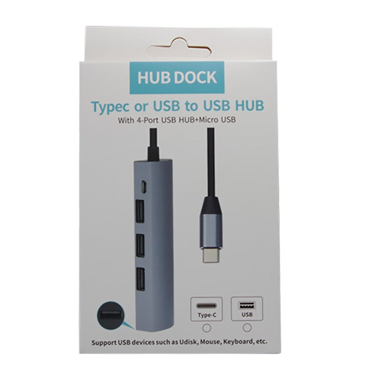 JW-331 USB-C Splitter Type-C 3.1 HUB Dock Adapter with 4-Port Type-C HUB USB 3.0 - Black