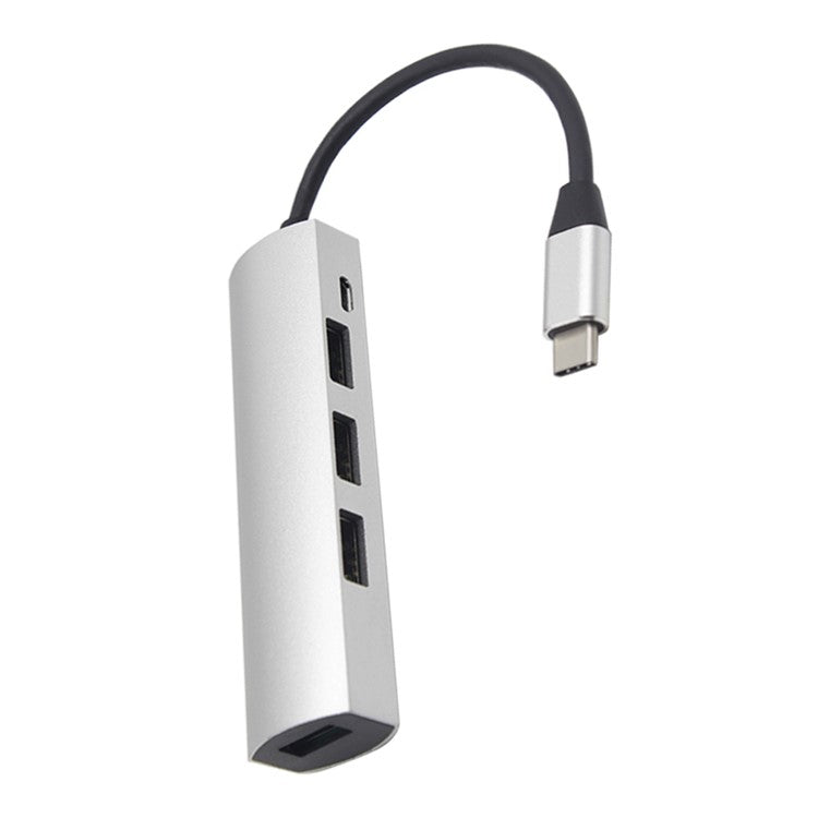 JW-331 USB-C Splitter Type-C 3.1 HUB Dock Adapter with 4-Port Type-C HUB USB 3.0 - Silver