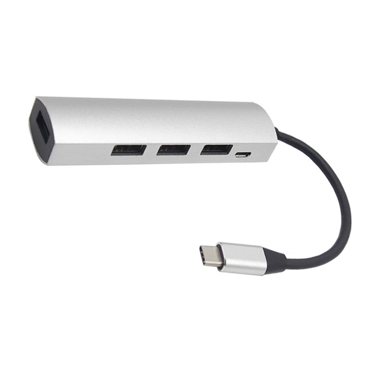 JW-331 USB-C Splitter Type-C 3.1 HUB Dock Adapter with 4-Port Type-C HUB USB 3.0 - Silver