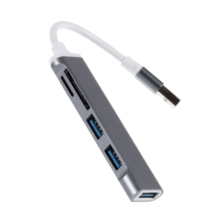 USB 3.0 5-in-1 Hub Splitter 3 x USB3.0 5Gbps High Speed Transmission TF SD Card Reader Adapter