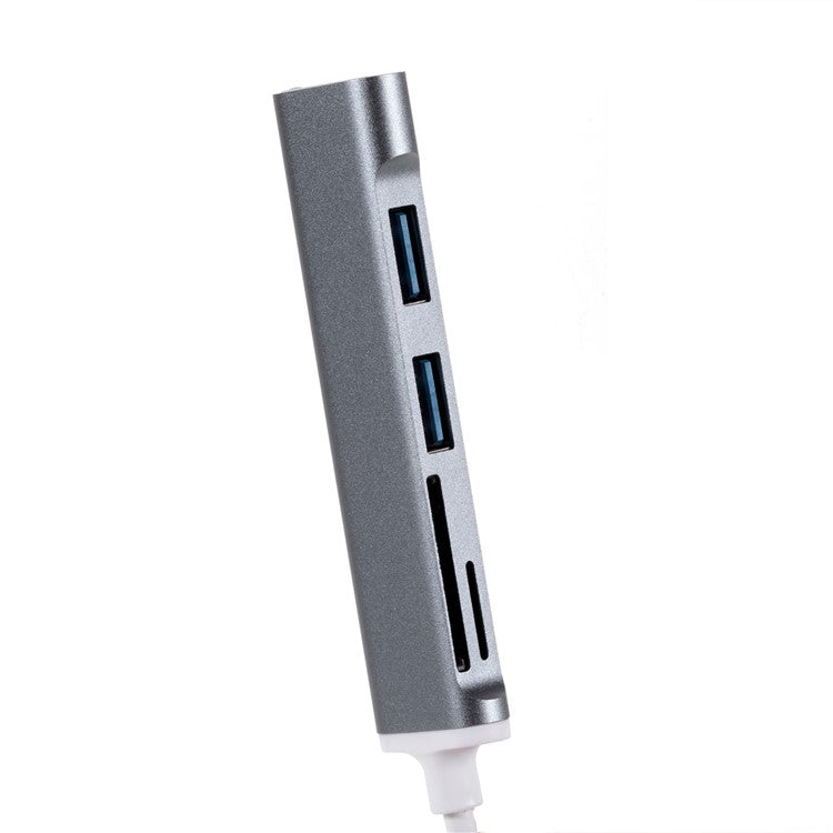 USB 3.0 5-in-1 Hub Splitter 3 x USB3.0 5Gbps High Speed Transmission TF SD Card Reader Adapter