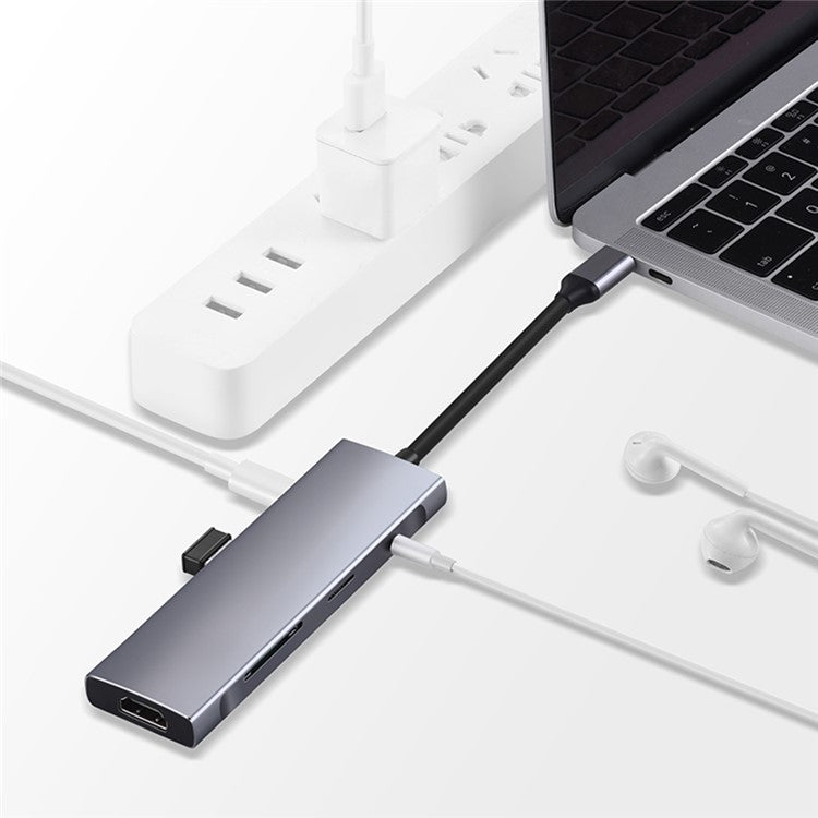 9 in 1 Docking Station 4K 30Hz USB C Hub HDMI Compatible 100W PD USB 3.0 + 2.0 Multiport Adapter for Laptop PC
