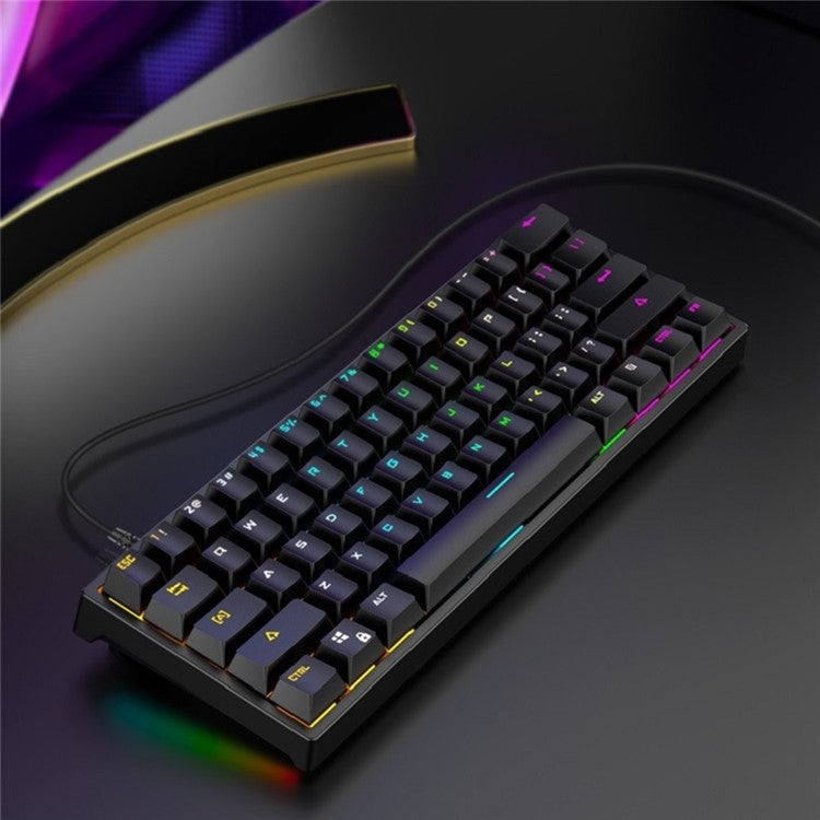 BAJEAL G101 Colorful RGB Backlit Mechanical Gaming USB Wired Keyboard Backlight Office Keyboard 61 Keys for Laptop PC Desktop Computer