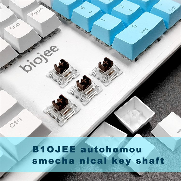 BIOJEE B104 Mechanical Keyboard 104 Keys Gaming Keyboard Brown Switch Wired Keyboard with Colorful Backlit for E-Sports