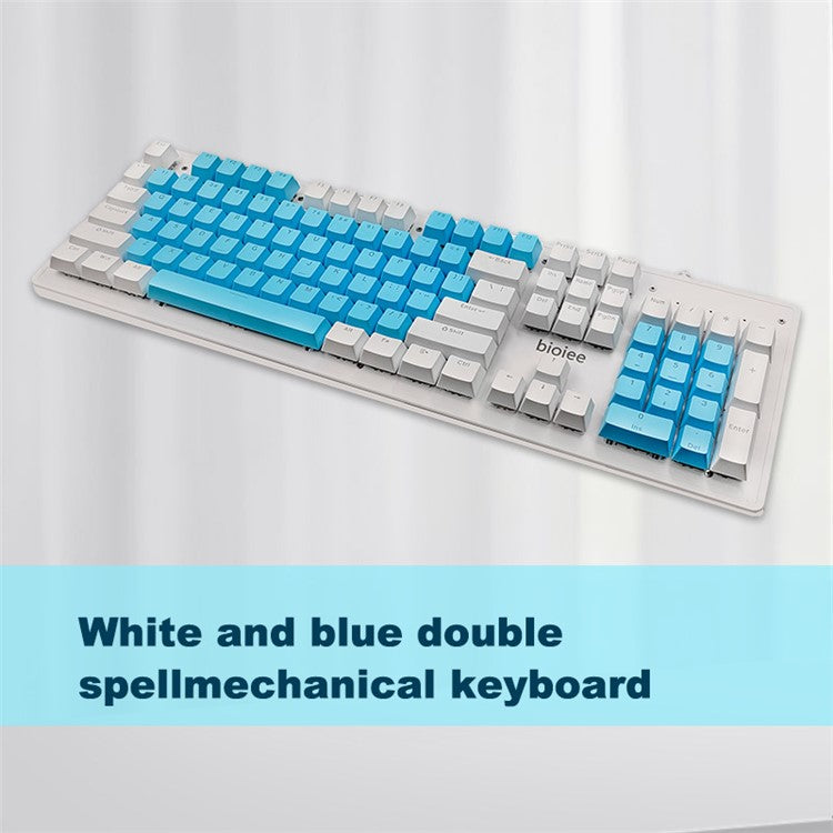 BIOJEE B104 Mechanical Keyboard 104 Keys Gaming Keyboard Brown Switch Wired Keyboard with Colorful Backlit for E-Sports