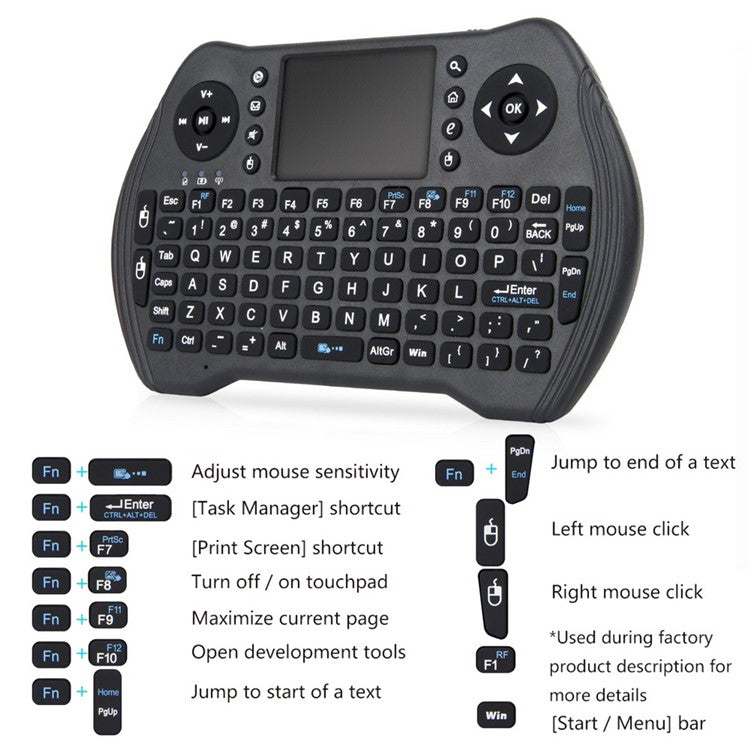 MT10 Backlight Keyboard USB 2.4G Air Mouse Wireless Keyboard with Touchpad for Smart TV, Windows, Notebook