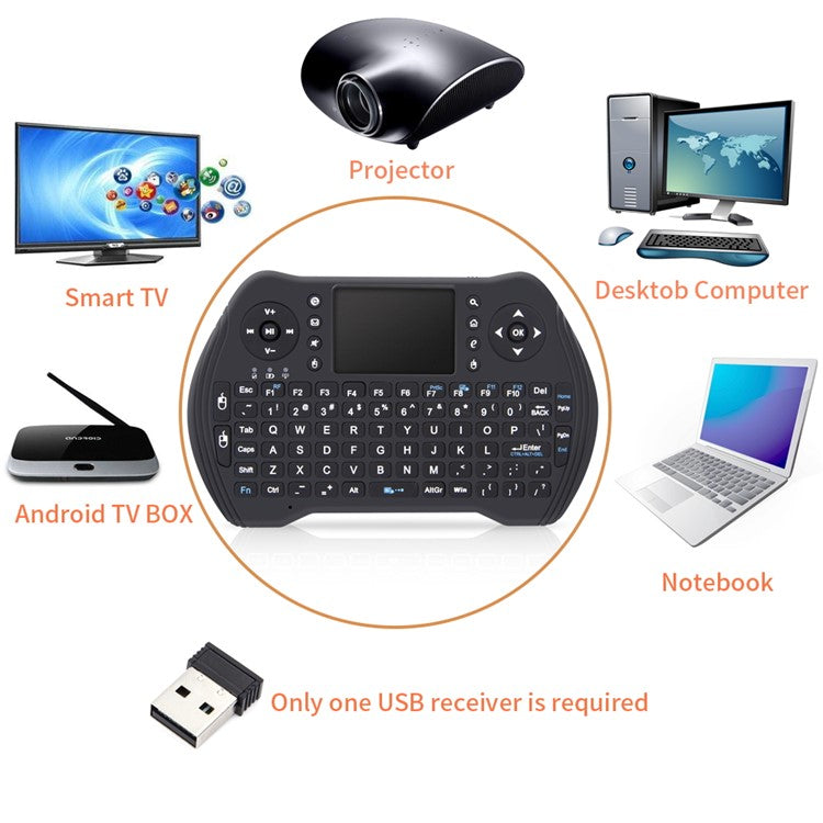 MT10 Backlight Keyboard USB 2.4G Air Mouse Wireless Keyboard with Touchpad for Smart TV, Windows, Notebook