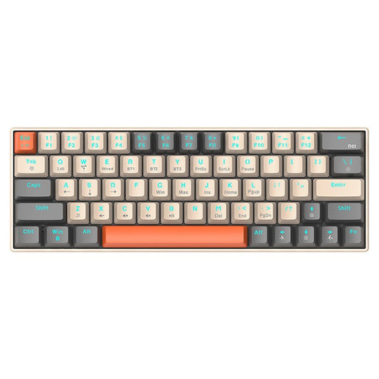 T-WOLF T60 USB Wired Gaming Keyboard RGB Backlit Mechanical Gaming Keyboard 63 Keys for Desktop PC - Mix Color