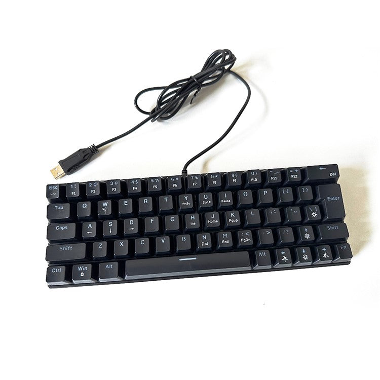 T-WOLF T61 Computer Laptop Gaming Keyboard USB Wired Colorful Backlit 61-Key Mechanical Keyboard