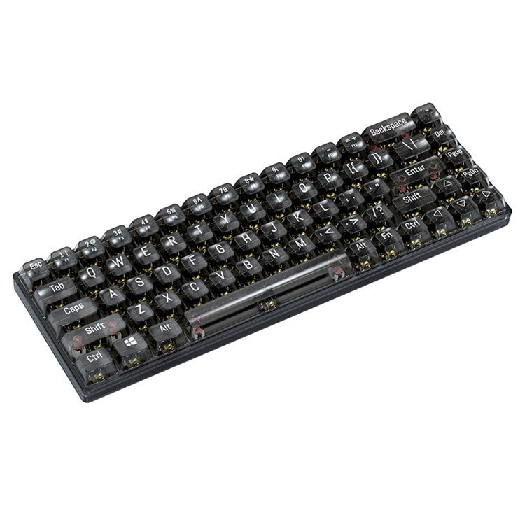 T-WOLF T40 150cm Wired Mechanical Keyboard with Clear Keycaps - Transparent Black