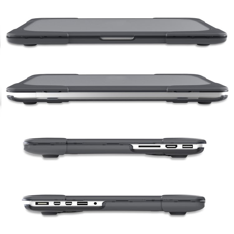 Heat Dissipation Design Two-Piece Plastic + TPU with Stand Shell for MacBook New Pro 16" A2141 - Grey
