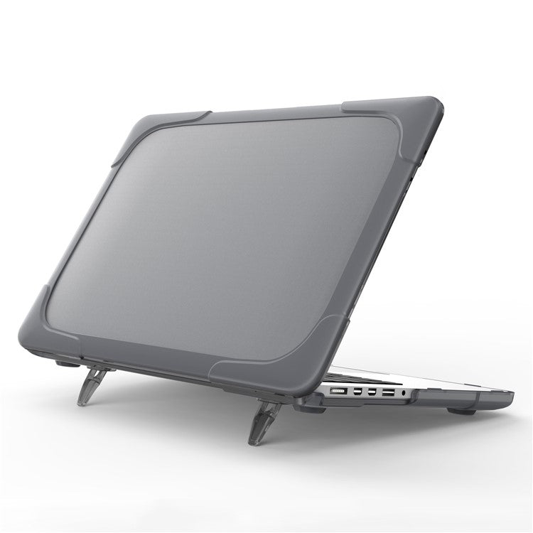 Heat Dissipation Design Two-Piece Plastic + TPU with Stand Shell for MacBook New Pro 16" A2141 - Grey