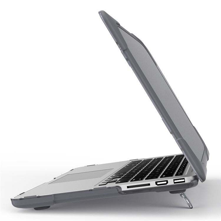 Heat Dissipation Design Two-Piece Plastic + TPU with Stand Shell for MacBook New Pro 16" A2141 - Grey