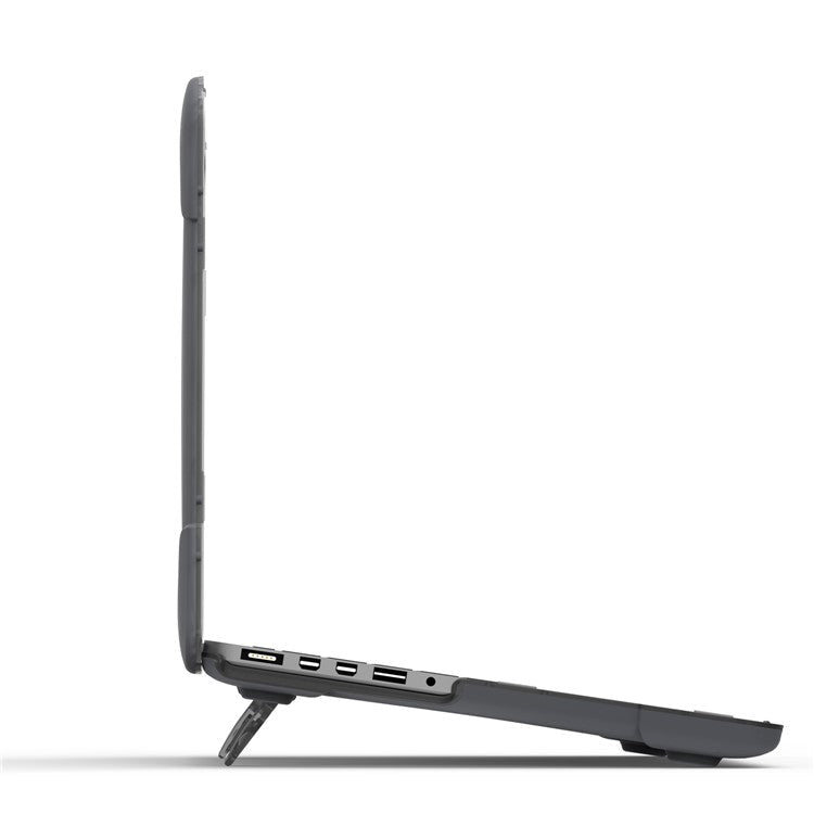 Heat Dissipation Design Two-Piece Plastic + TPU with Stand Shell for MacBook New Pro 16" A2141 - Grey