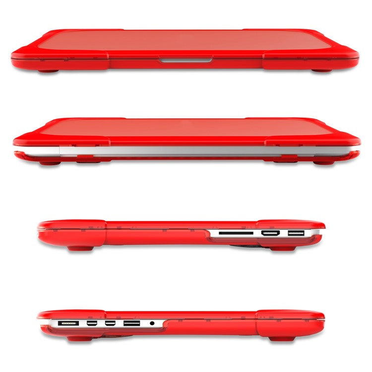 Heat Dissipation Design Two-Piece Plastic + TPU with Stand Shell for MacBook New Pro 16" A2141 - Red