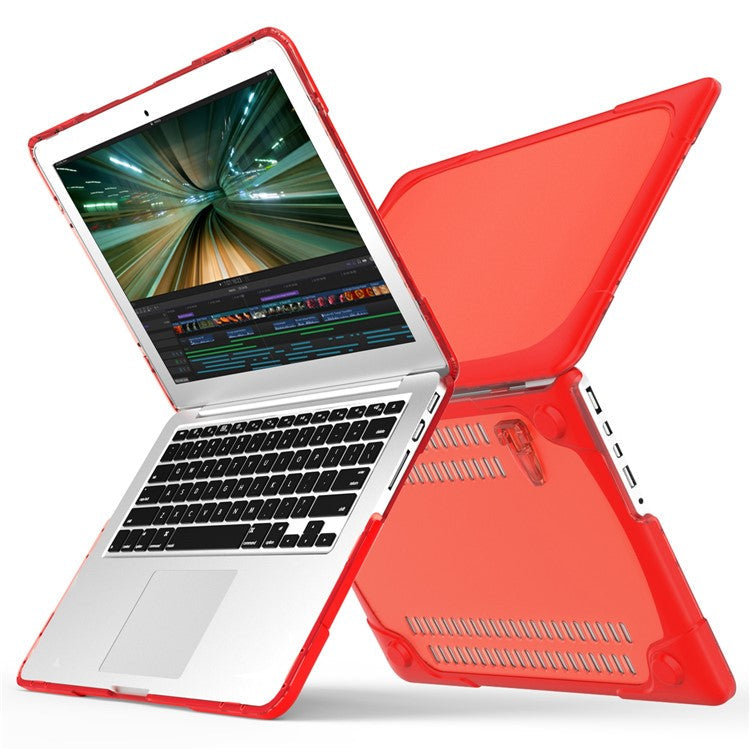 Heat Dissipation Design Two-Piece Plastic + TPU with Stand Shell for MacBook New Pro 16" A2141 - Red