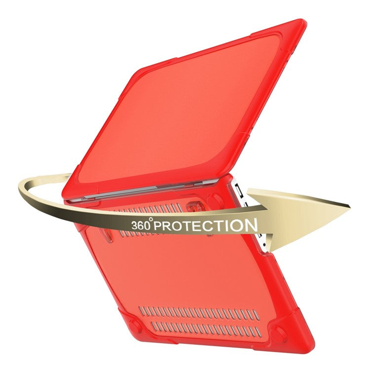 Heat Dissipation Design Two-Piece Plastic + TPU with Stand Shell for MacBook New Pro 16" A2141 - Red