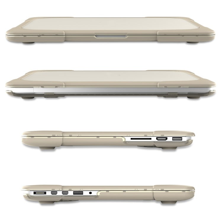 Heat Dissipation Design Two-Piece Plastic + TPU with Stand Shell for MacBook New Pro 16" A2141 - Khaki