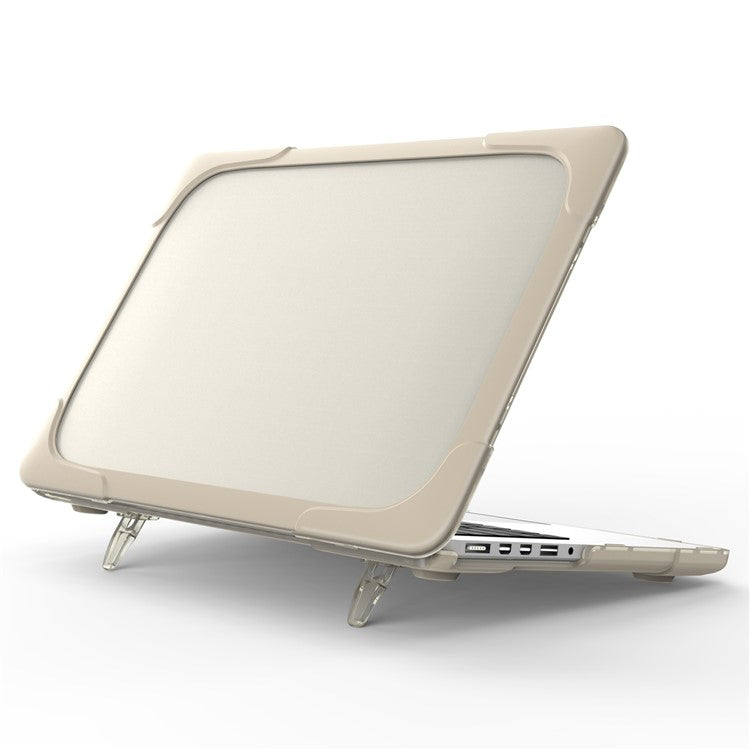 Heat Dissipation Design Two-Piece Plastic + TPU with Stand Shell for MacBook New Pro 16" A2141 - Khaki