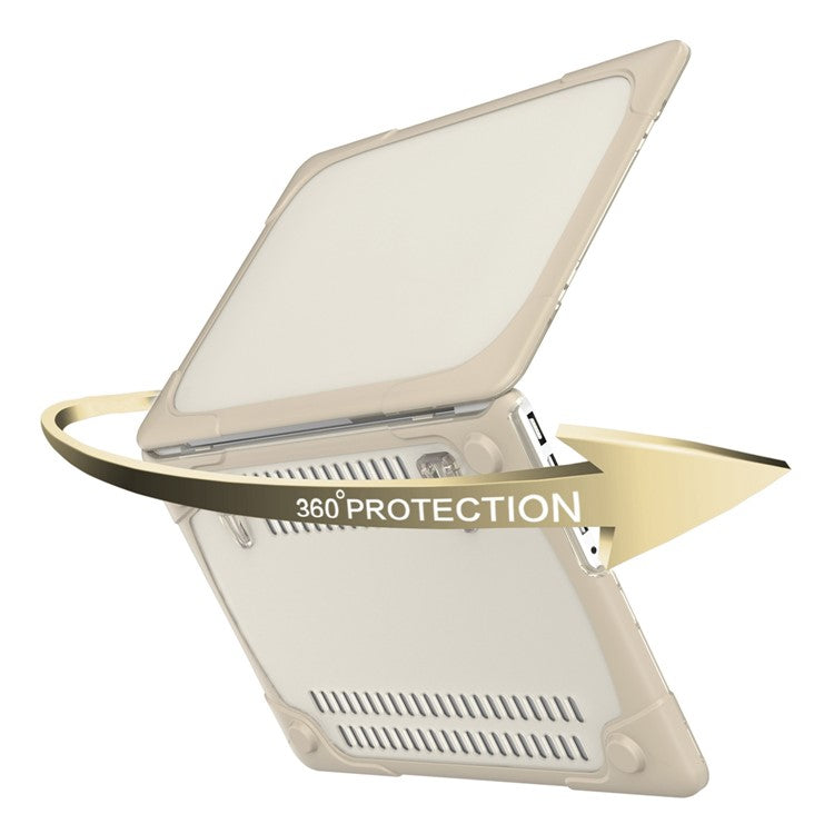 Heat Dissipation Design Two-Piece Plastic + TPU with Stand Shell for MacBook New Pro 16" A2141 - Khaki