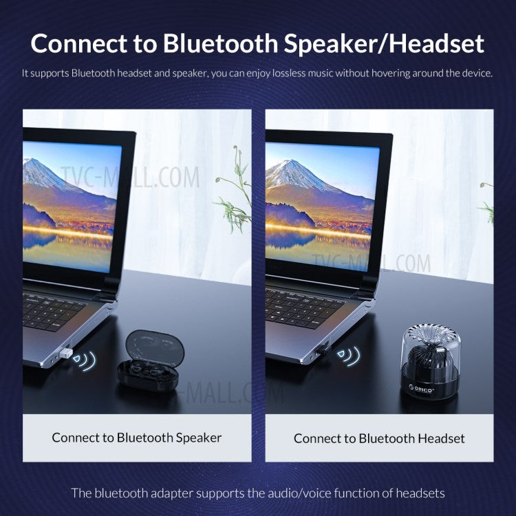 ORICO BTA-508 USB Bluetooth 5.0 Adapter Mini Wireless Dongle for PC Laptop - Black