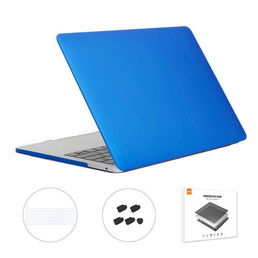 ENKAY HAT PRINCE 3-In-1 Hard Laptop Case + TPU Keyboard Cover + Dustproof Plug for MacBook Pro 13.3-Inch (EU Version, with Touch Bar) A2251 / A2289 / A2338 - Dark Blue