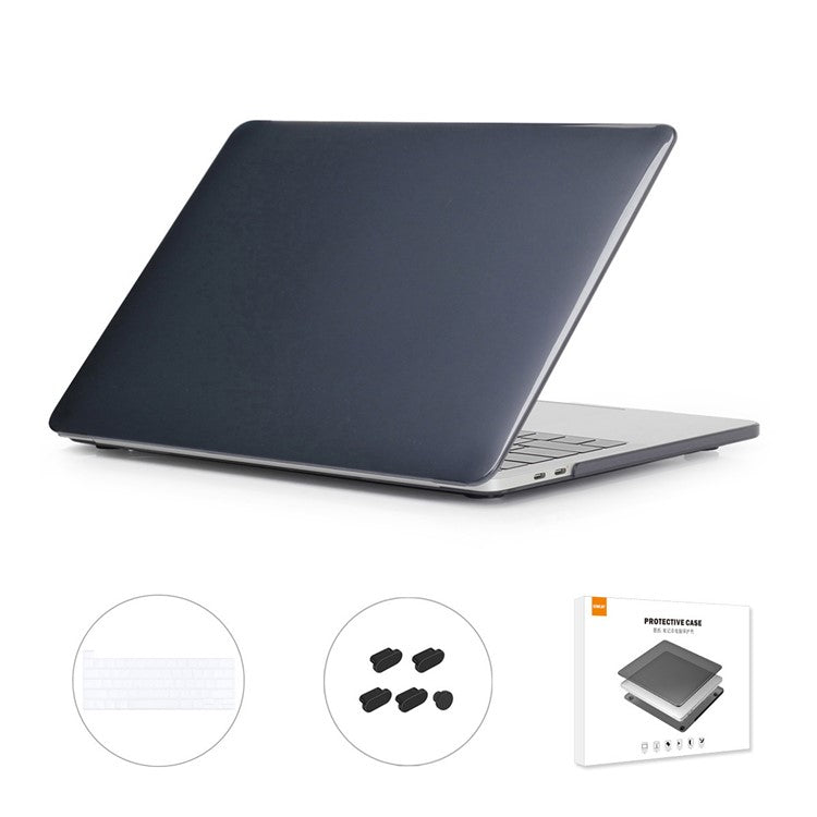 ENKAY for MacBook Pro 13 inch with Touch Bar (2020) A2251/A2289/A2338 (US Version) Hat-Prince 3-In-1 Crystal Laptop Cover Case + Ultra Thin Keyboard Film + Dustproof Plug - Black