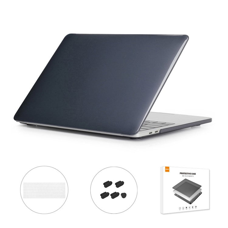 ENKAY for MacBook Pro 15 inch with Touch Bar (2016-2017) A1707/(2018-2019) A1990 (EU Version) Matte PC Case + Ultra-slim TPU Keyboard Protector + Anti-Dust Plugs 3-IN-1 Set - Black