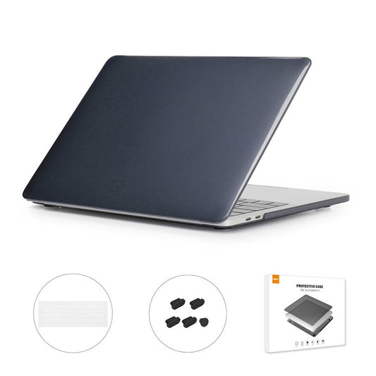 ENKAY for MacBook Pro 15 inch with Touch Bar (2016-2017) A1707/(2018-2019) A1990 (EU Version) Matte PC Case + Ultra-slim TPU Keyboard Protector + Anti-Dust Plugs 3-IN-1 Set - Black