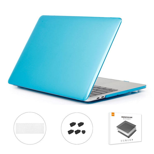 ENKAY Matte PC Case + Keyboard Protector + Anti-Dust Plugs for MacBook Pro 13 inch (2016-2017) A1708 (US Version) - Baby Blue