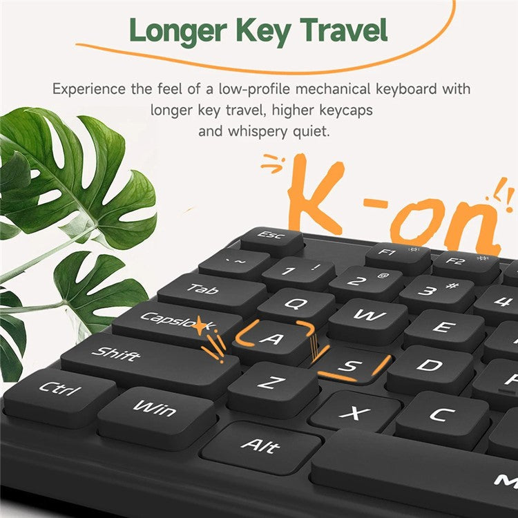 XIAOMI YOUPIN MIIIW MW24PB03 2.4G Wireless Keyboard Mouse Set Computer Mute Keyboard + Mouse, 3rd Gen - Black