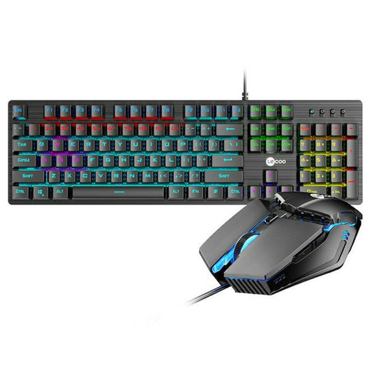 LENOVO LECOO GC300 USB Wired Color Light Gaming Mechanical Keyboard Mouse Set