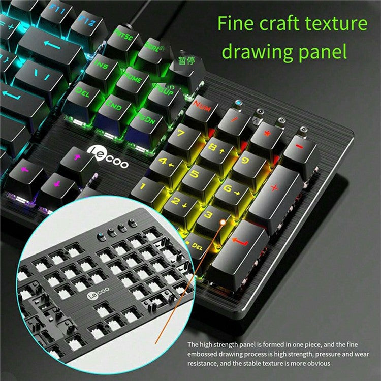 LENOVO LECOO GC300 USB Wired Color Light Gaming Mechanical Keyboard Mouse Set