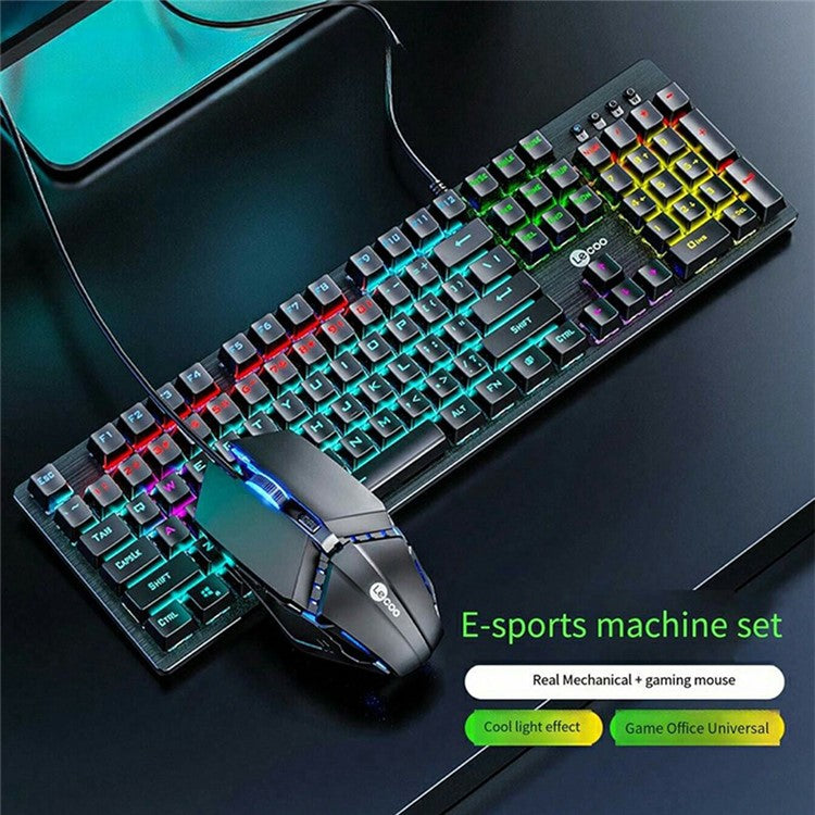 LENOVO LECOO GC300 USB Wired Color Light Gaming Mechanical Keyboard Mouse Set