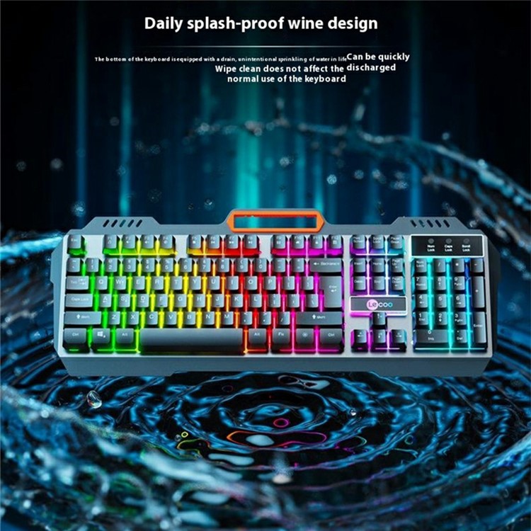 LENOVO LECOO CM107 Backlight USB Wired Gaming Mechanical Keyboard Mouse Set for Computer Laptop - Black