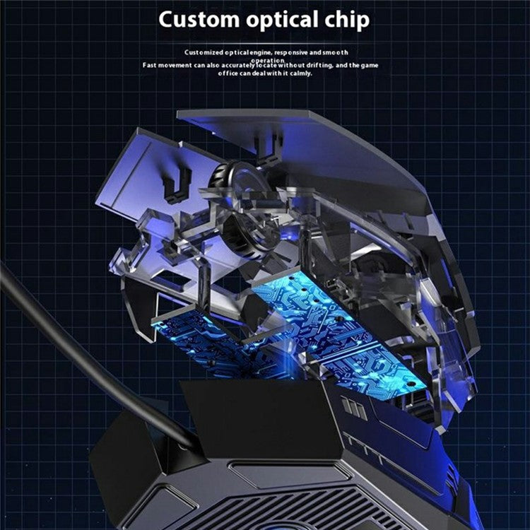 LENOVO LECOO CM107 Backlight USB Wired Gaming Mechanical Keyboard Mouse Set for Computer Laptop - Black