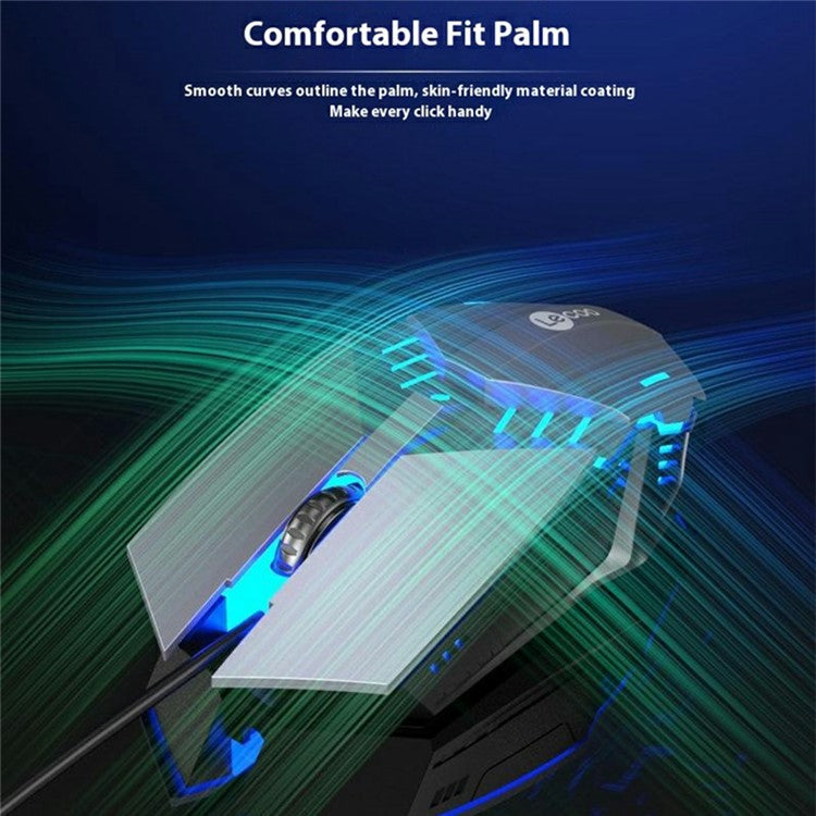 LENOVO LECOO CM107 Backlight USB Wired Gaming Mechanical Keyboard Mouse Set for Computer Laptop - White