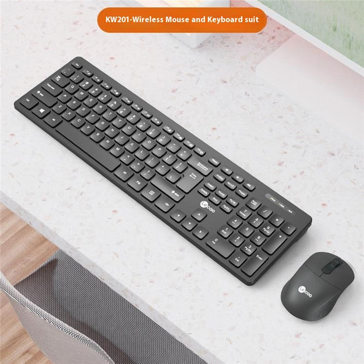 LENOVO LECOO KW201 2.4G Wireless Home Office Keyboard Mouse Set