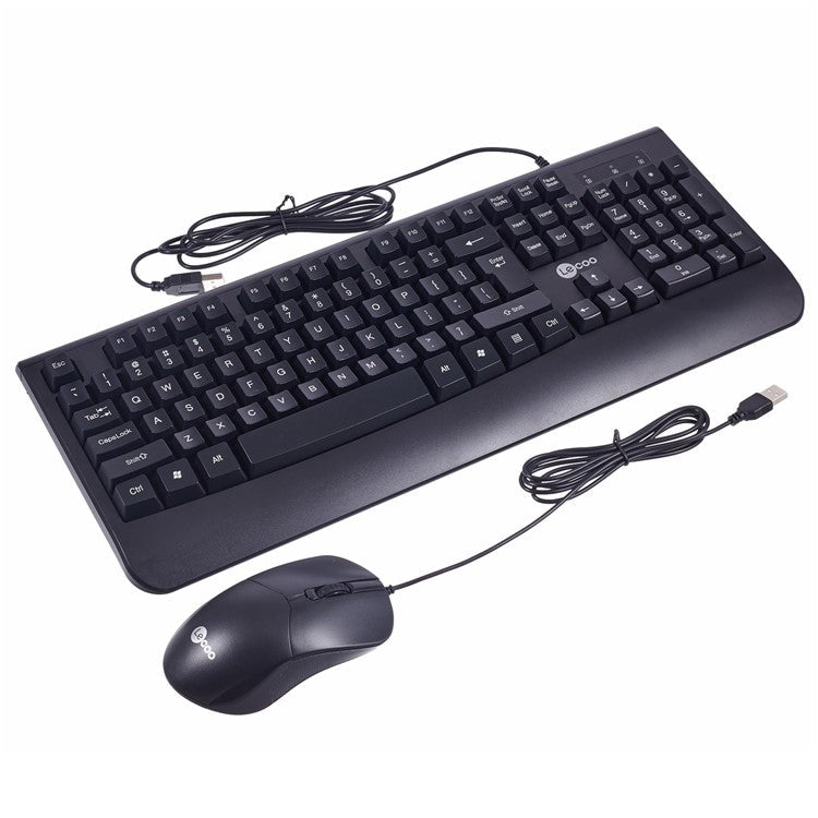 LENOVO LECOO CM105 Office USB Wired Keyboard Mouse Combo with Hand Rest Ergonomic Design