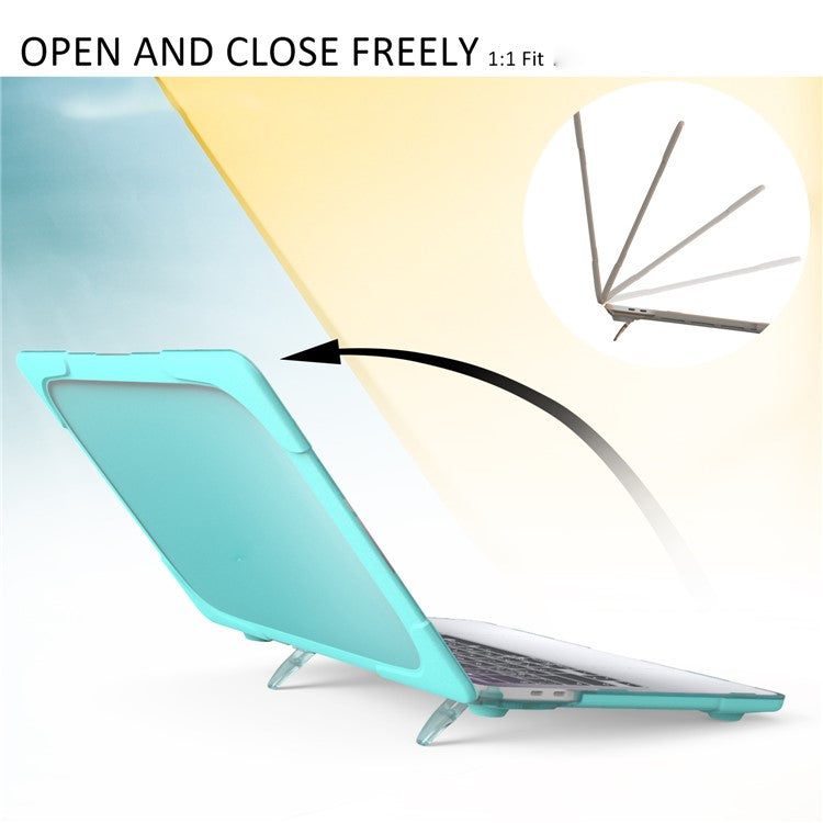 Hard PC Laptop Case Sleeve Notebook Computer Cover with Supporting Stand for MacBook Pro 13'' A2251 / A2289 / A2338 - Blue