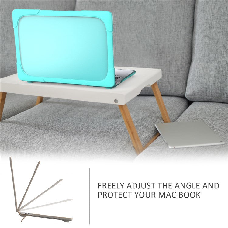Hard PC Laptop Case Sleeve Notebook Computer Cover with Supporting Stand for MacBook Pro 13'' A2251 / A2289 / A2338 - Blue