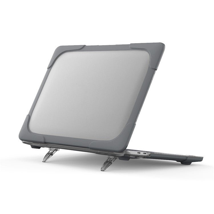 Hard PC Laptop Case Sleev Notebook Computer Cover with Supporting Stand for MacBook Pro 13'' A2251 / A2289 / A2338 - Grey