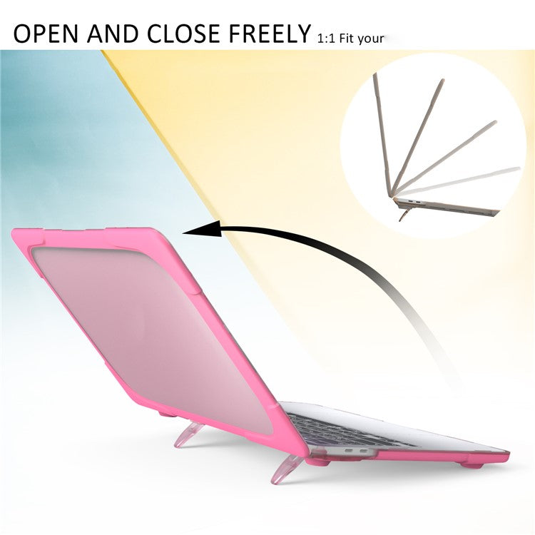 Hard PC Laptop Case Sleeve Notebook Computer Cover with Supporting Stand for MacBook Pro 13'' A2251 / A2289 / A2338 - Rose